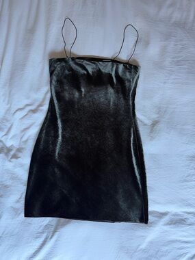 Skylar + Madison Green Velvet Mini Slip Dress